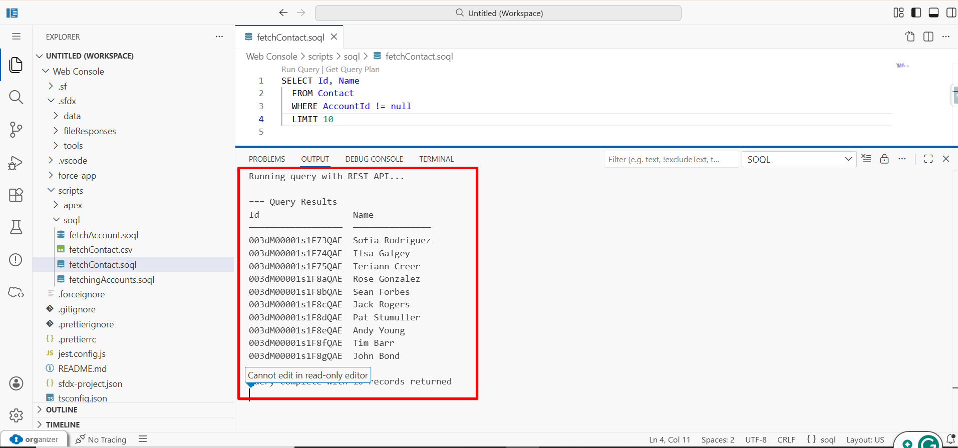 Run Query from Text Editor