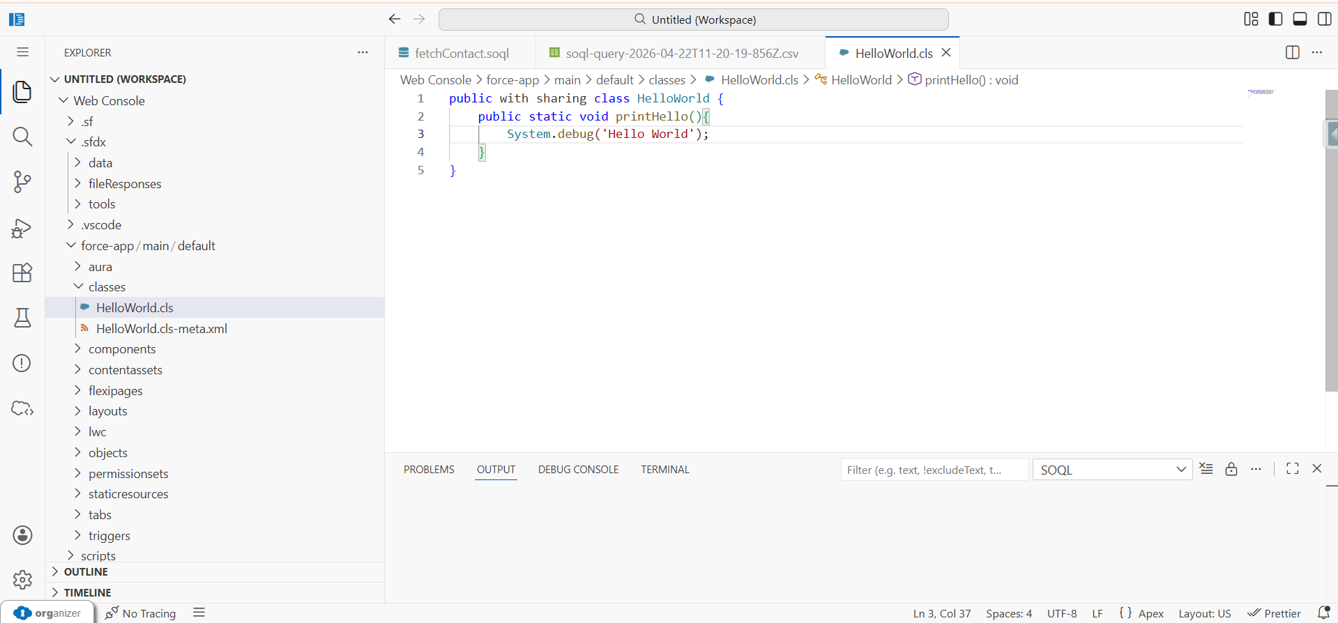 Work with Apex Code