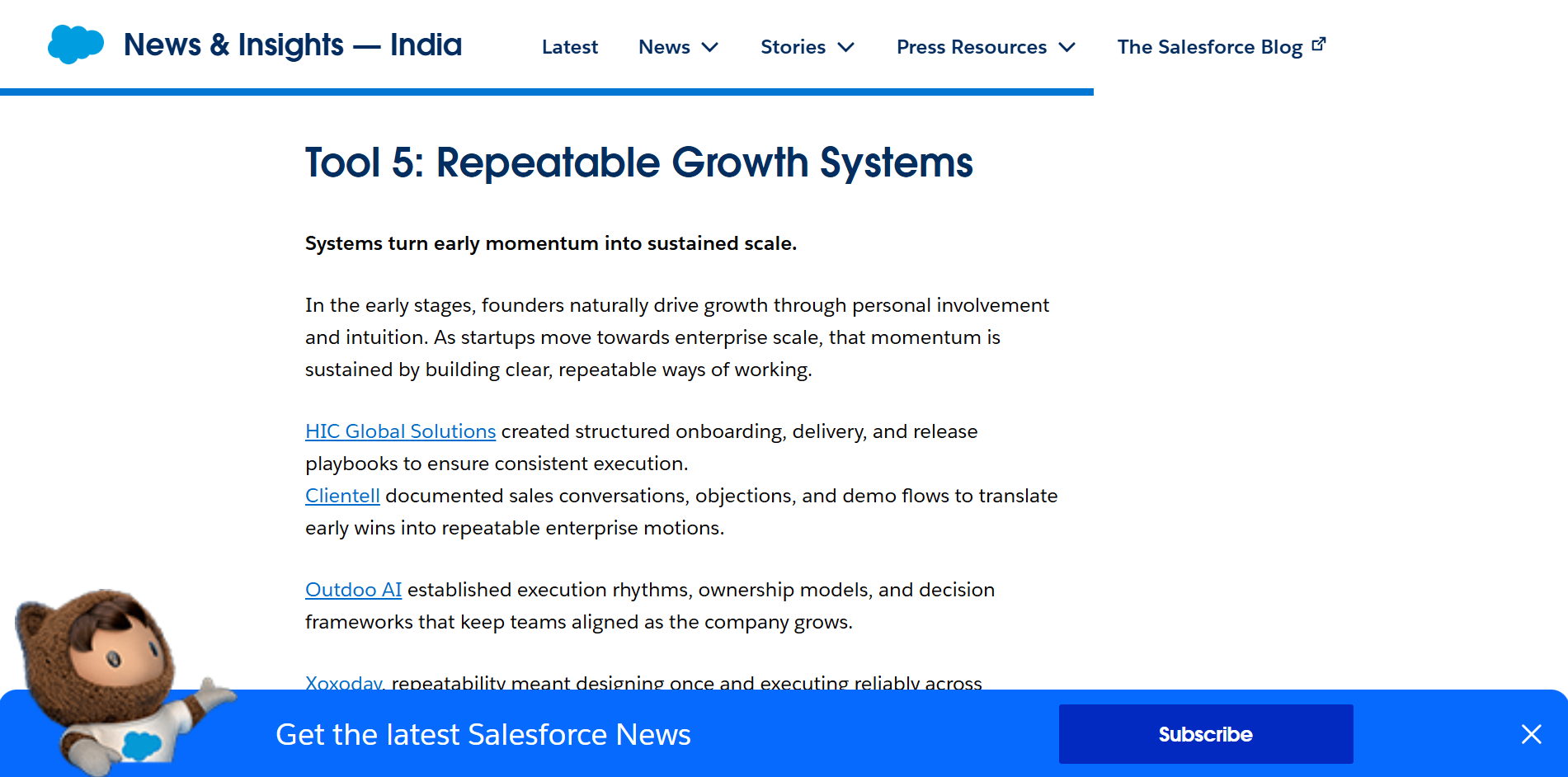 HIC Global Solutions featured in Salesforce's A Founder's Toolbox for 2026 — Tool 5, Repeatable Growth Systems